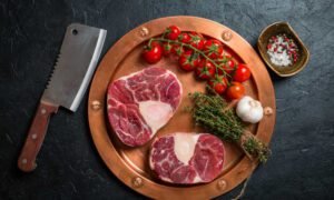 Raw veal shank slices meat halal distrib