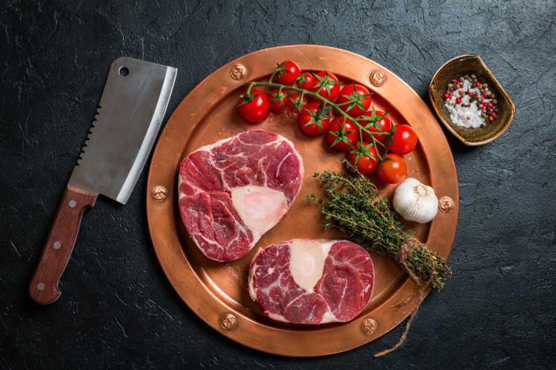 Raw veal shank slices meat halal distrib