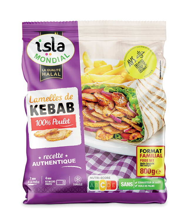 Isla mondial - Lamelles de kebab poulet 800g