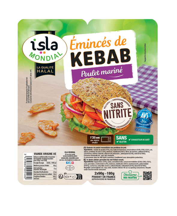 Isla Mondial - Emincé de Kebab Poulet Mariné 2x90g