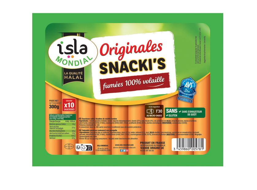 Isla Mondial - Saucisse Originales Snacki's 300g